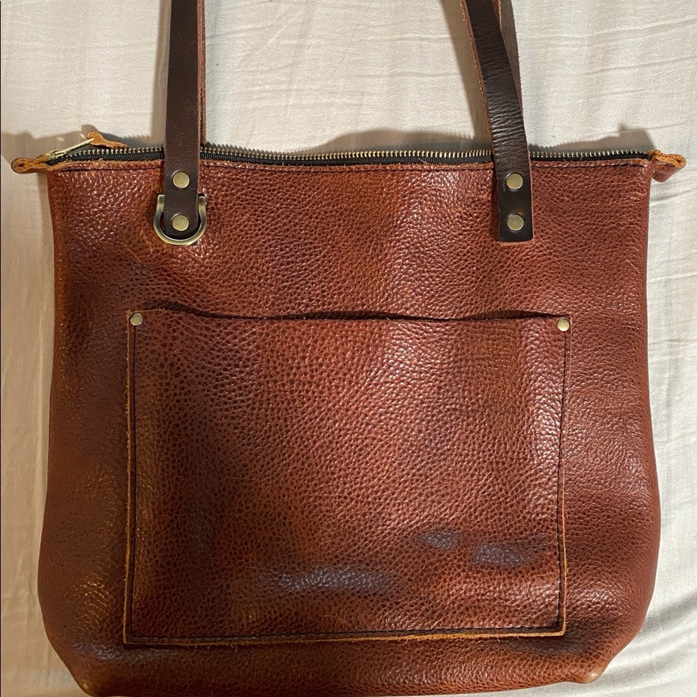 Portland Leather Goods PREMIUM Small Nutmeg Zip Tote